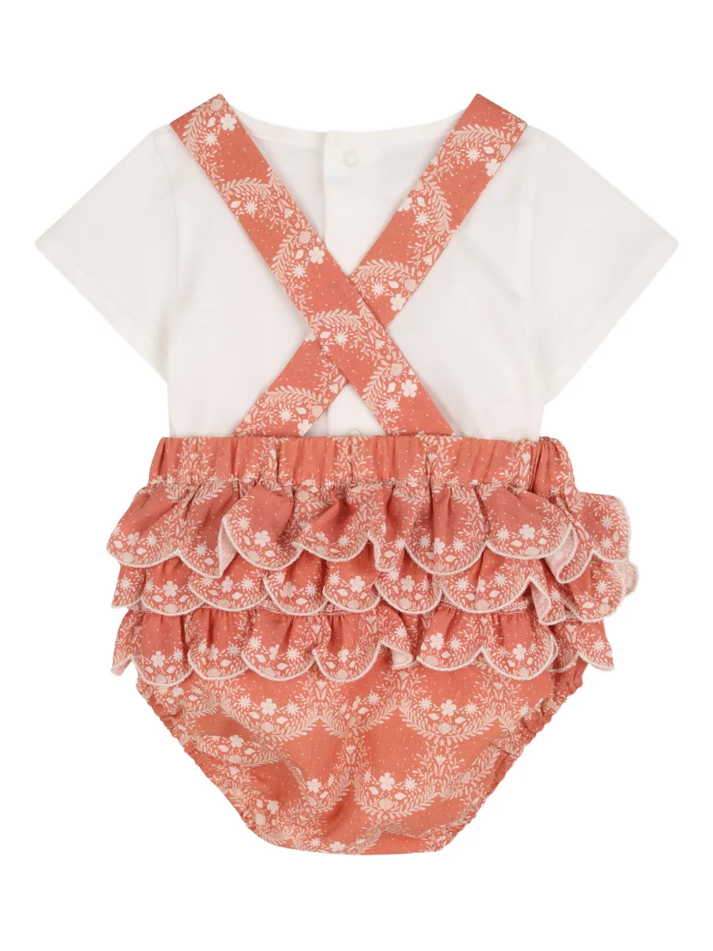 Боди с оборками и цветочным принтом Chloé Kids, белый — фото 2