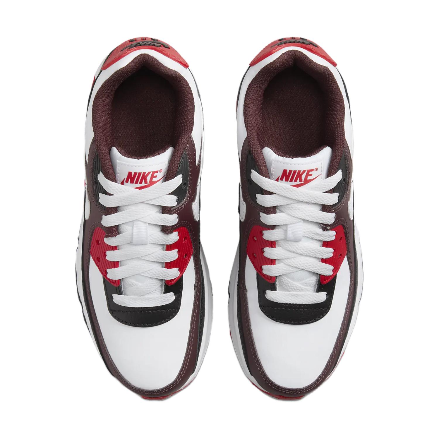 Детские кроссовки Nike Air Max 90 устойчивые к истиранию низкие беговые White Black Red — фото 4