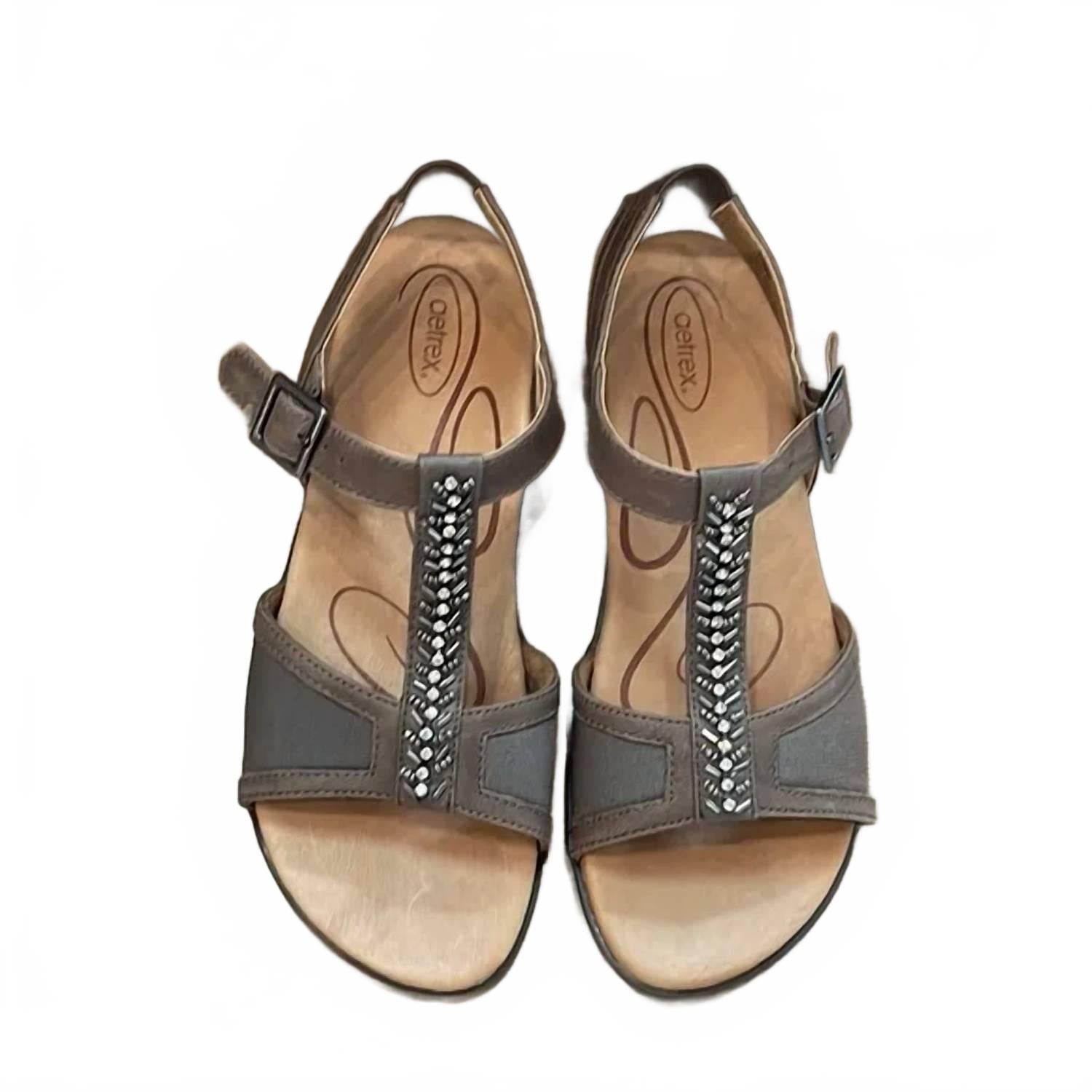 Women's Leanna Sandal In Stone Aetrex, Stone