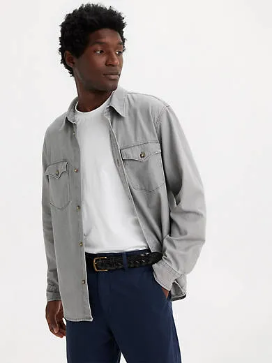

Рубашка свободного кроя в стиле вестерн Levi's, серый