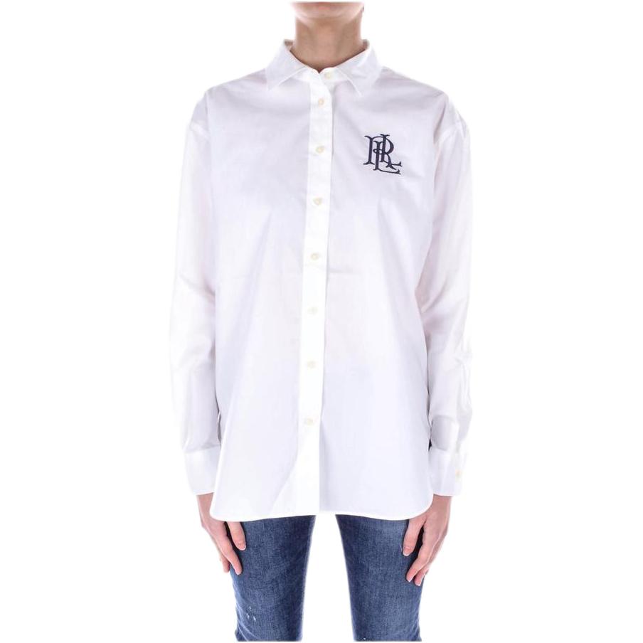 

Лоурен Ральф Лоурен Логотип вышитый Поплин Рубашка Поло Ральф Лоурен, Белый