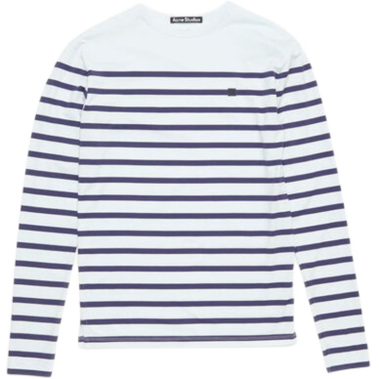 

Полосатая футболка с длинными рукавами Acne Studios, светло-голубой, Синий, Полосатая футболка с длинными рукавами Acne Studios, светло-голубой