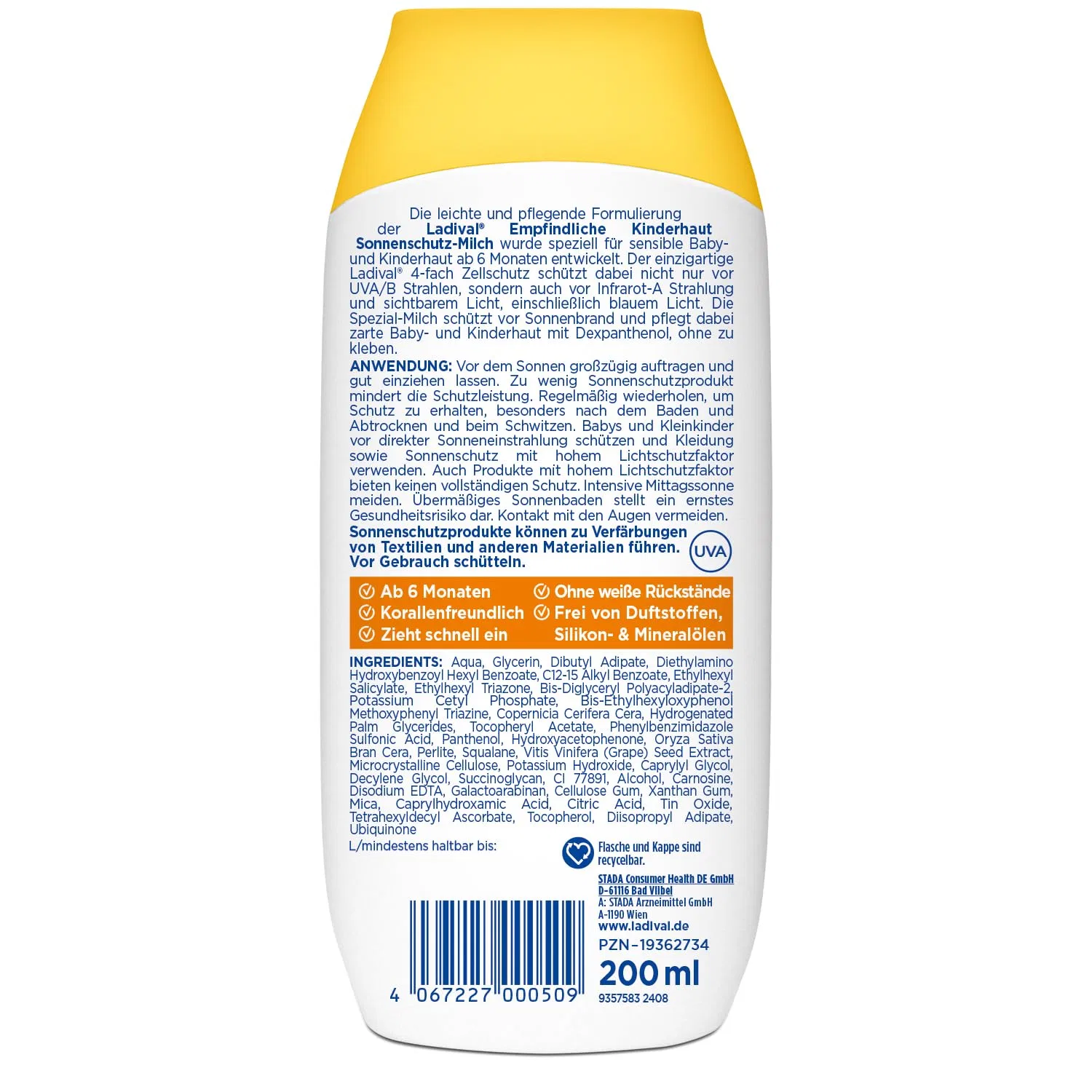 Детское солнцезащитное молочко SPF50+ для чувствительной кожи от Ladival Ladival — фото 2