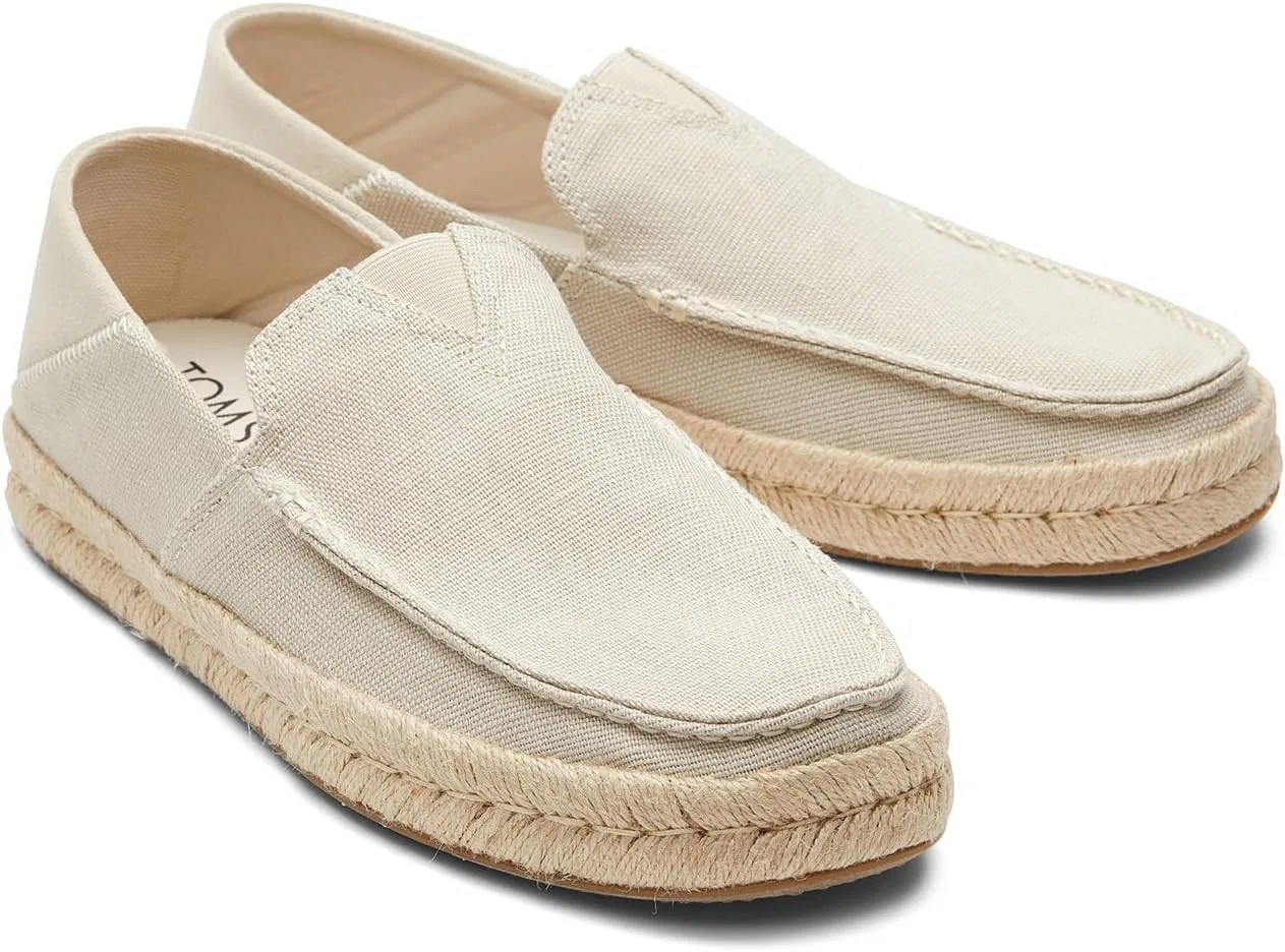 Лоферы из парусины и замши TOMS, Fog Heritage Canvas Suede — фото 4