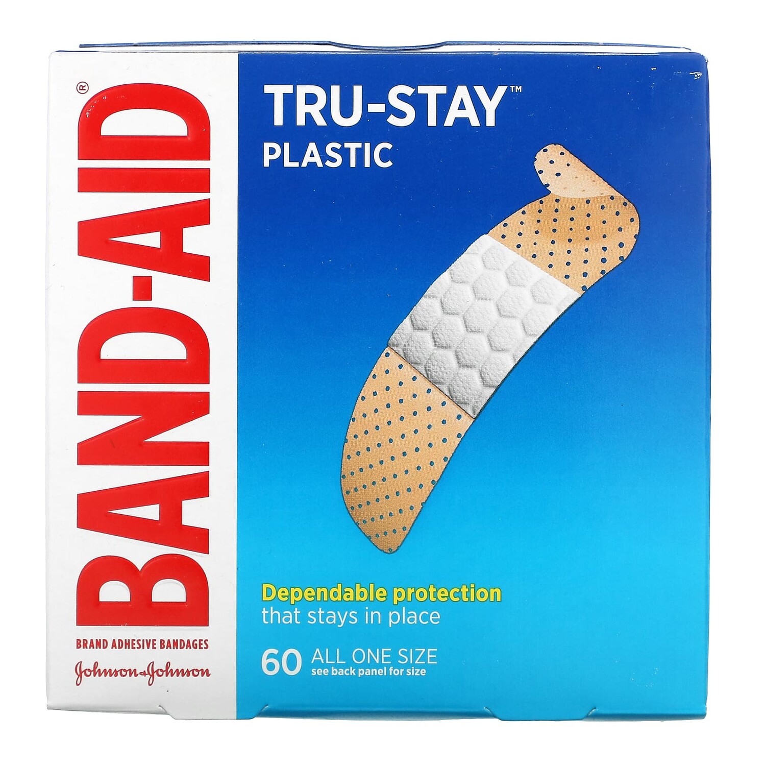 

Band Aid Adhesive Bandages Plastic Strips 60 Bandages