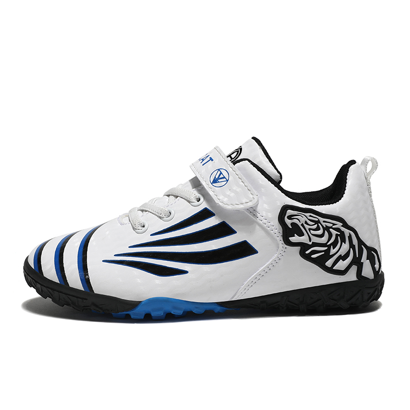 

Футбольные бутсы детские, противоскользящие, с защитой от ударов, легкие, с амортизацией и низким верхом Yi Jiabao, белый/синий