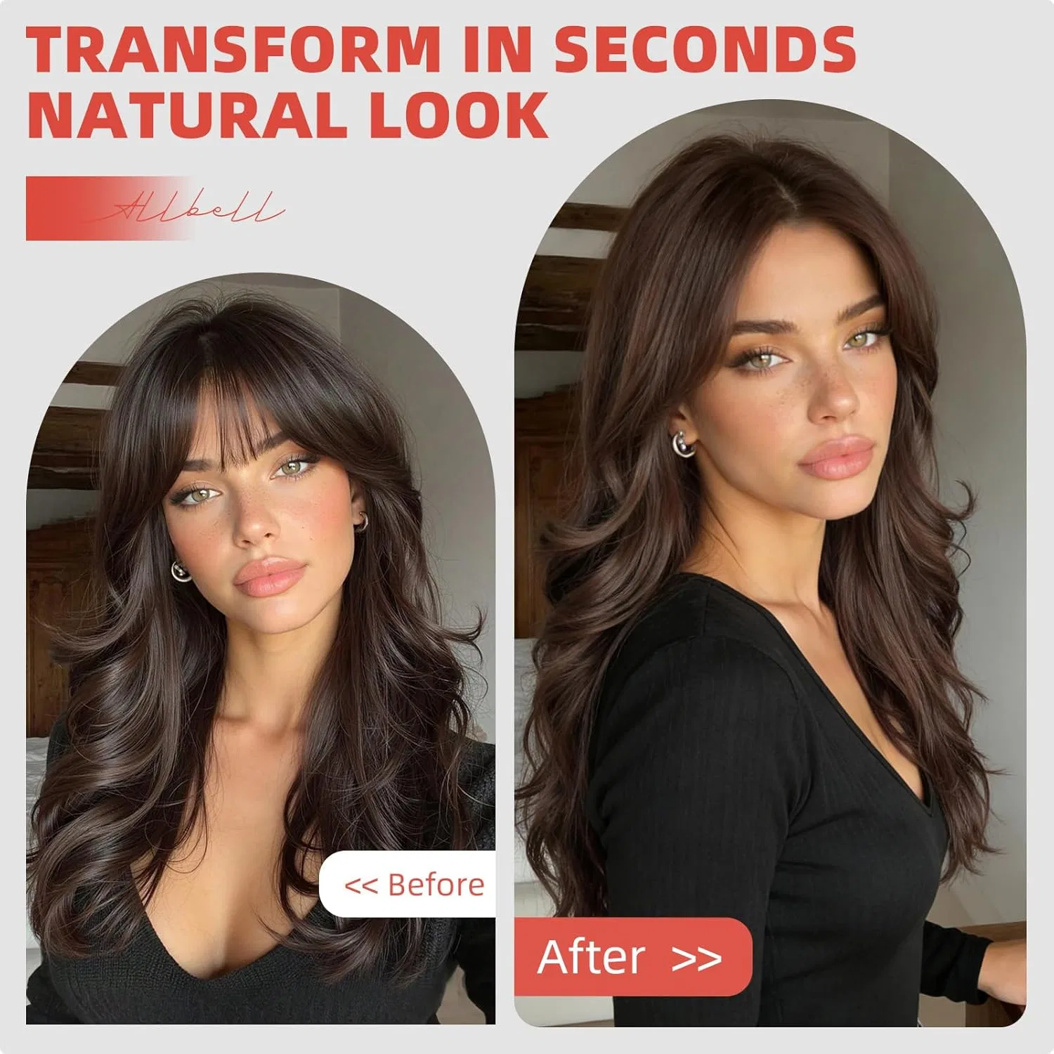 Женский длинный кудрявый парик «4x4 Realistic Scalp» от Allbell Allbell, Brown Mixed With Golden Blonde — фото 2