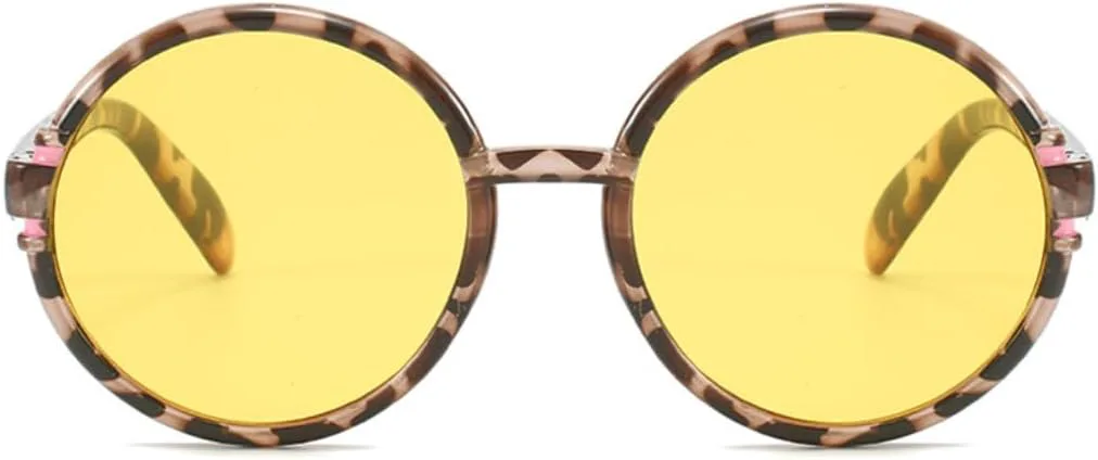 

Модные солнцезащитные очки большого размера с круглой оправой для женщин и мужчин, для активного отдыха и вождения, с защитой от УФ-излучения UV400 TVTBBVV, Black Tea