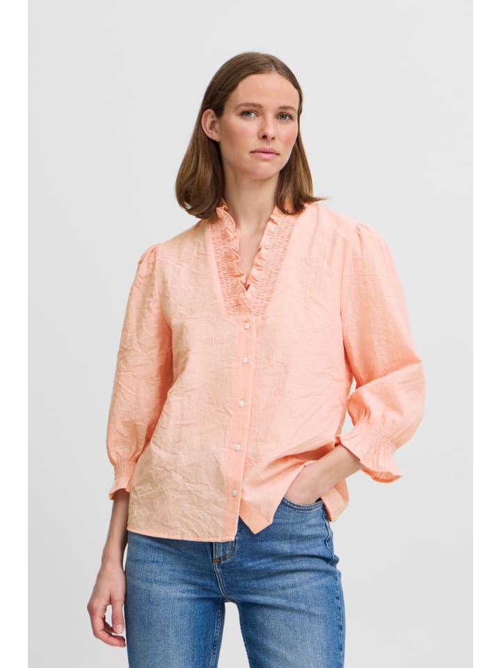 

Блуза b.young Kurzarmbluse BYISTRIBE SHIRT - 20816418 Bluse mit Rüschenausschnitt in