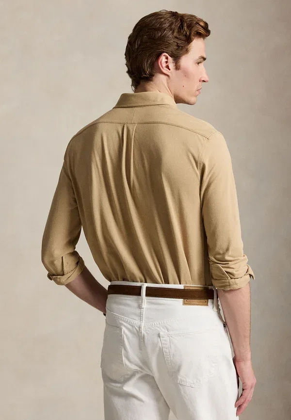 Футболка Polo Ralph Lauren Featherweight Mesh Shirt, цвет винтажный хаки — фото 3