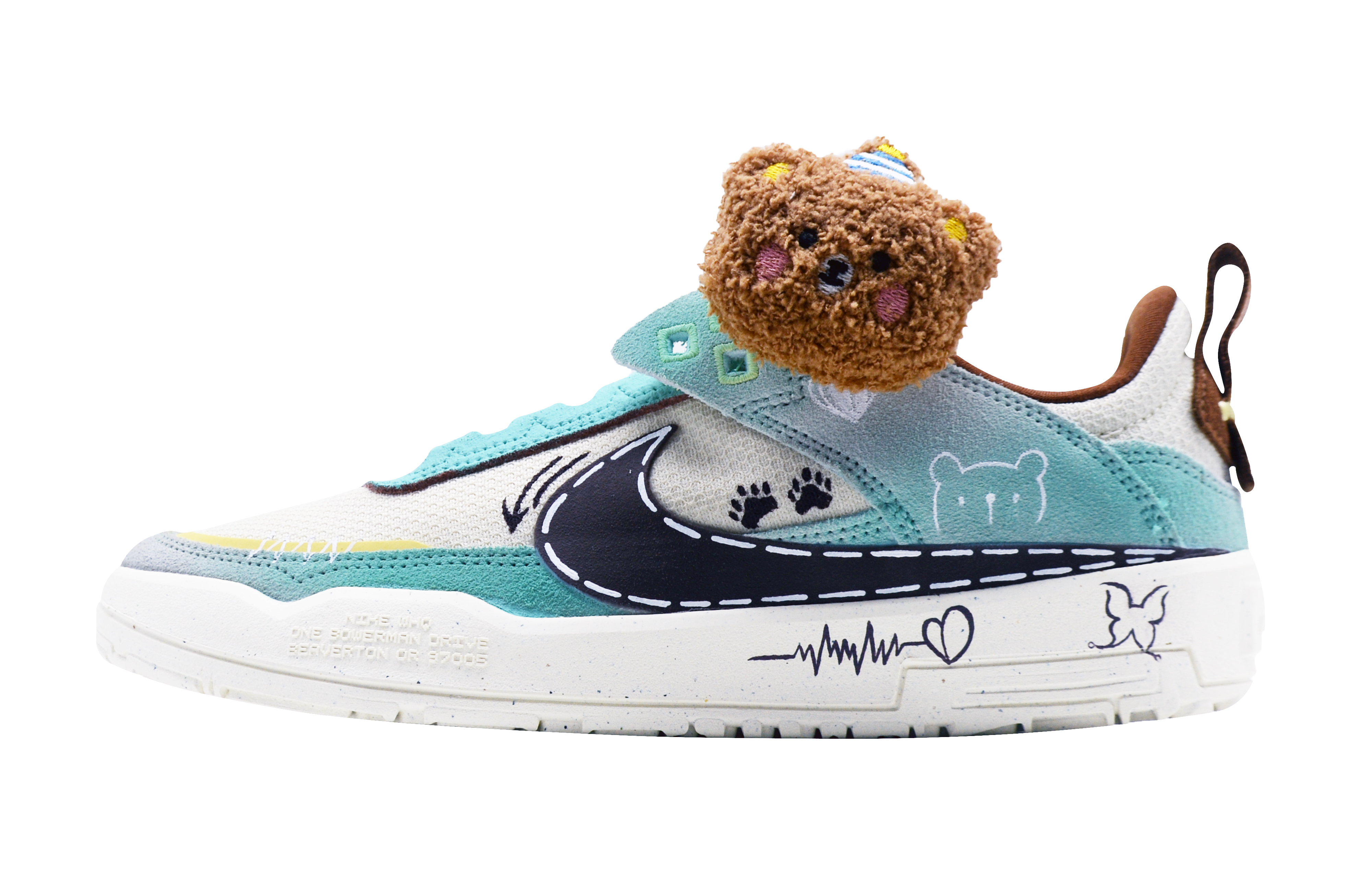 

Nike Детские кроссовки для скейтбординга SB DAY ONE Cute Claw Green Mango с противоскользящим износостойким верхом