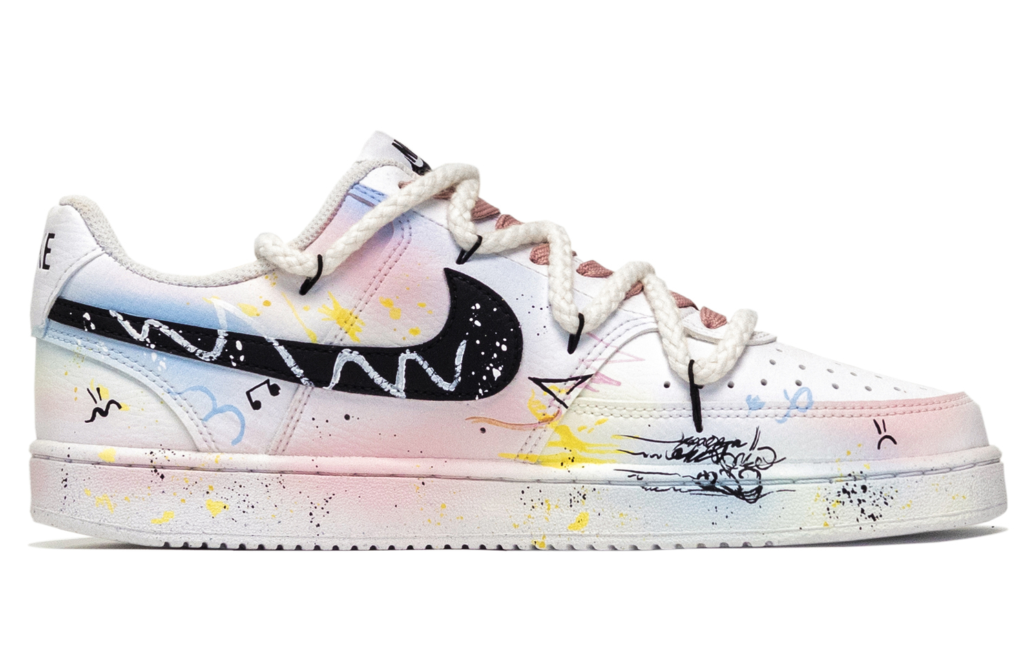 Кроссовки для скейтбординга Court Vision 1 Firework Rhyme low top мужские Nike, белый — фото 3