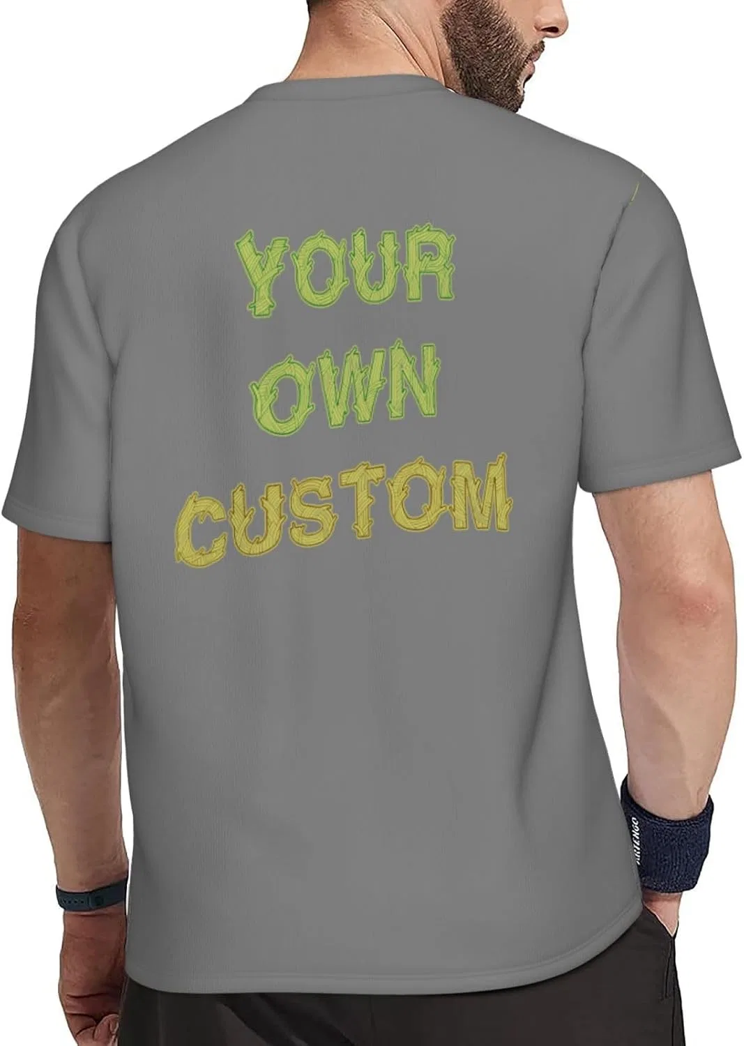 Футболка с принтом, Custom T Shirts, серая — фото 3