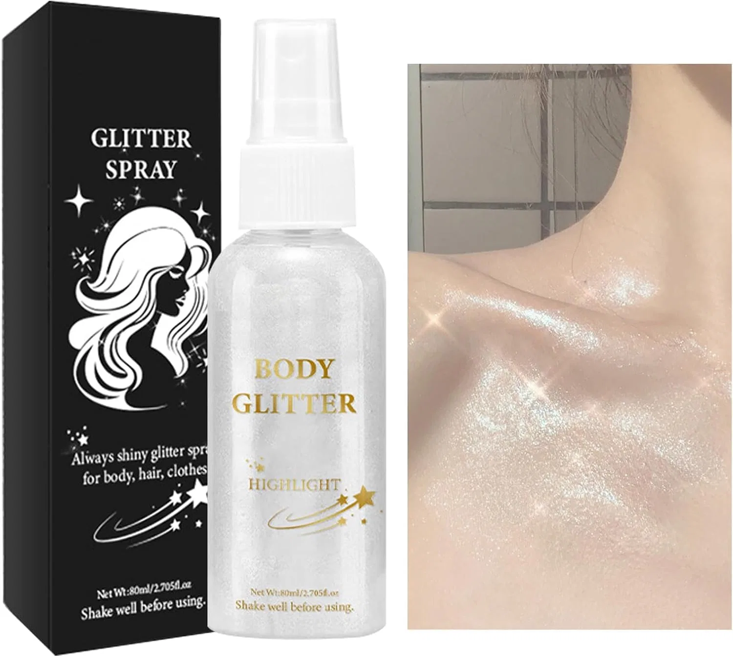 Спрей-блеск для тела Glitter Spray, 80 мл