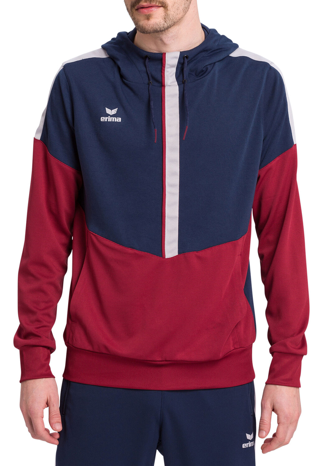 

Толстовка erima Squad Kapuzensweat, цвет new navy/bordeaux/silver grey