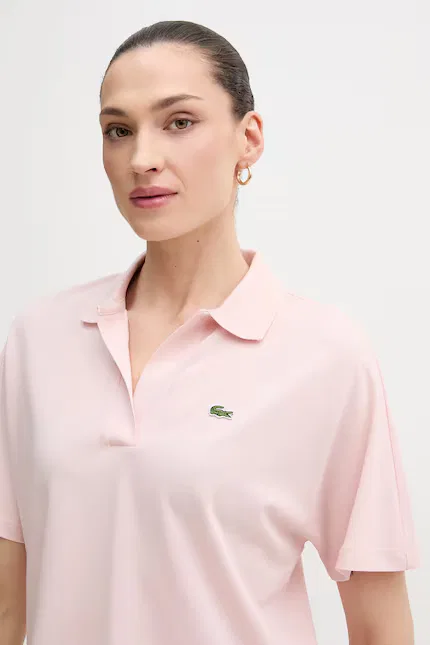 Поло из лиоцелла Lacoste, розовый — фото 4