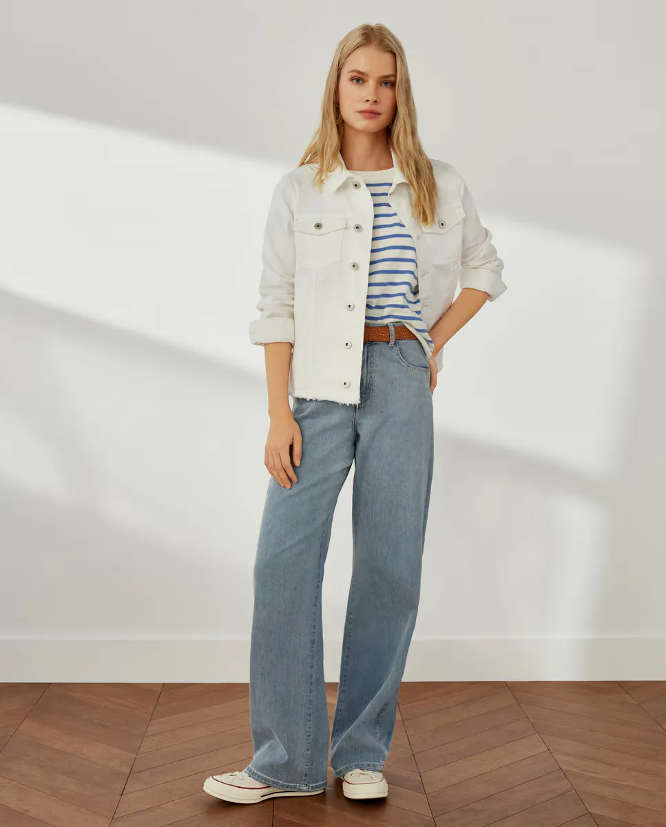 

Женский свитер с вырезом и короткими рукавами Southern Cotton, синий