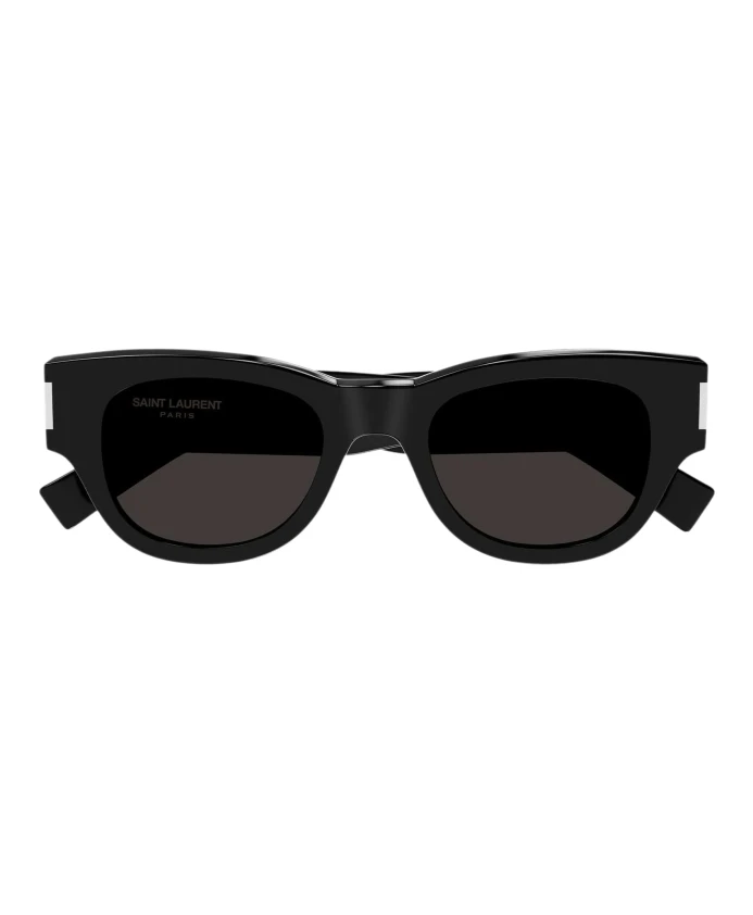

Яркие солнцезащитные очки овальной формы Saint Laurent, черный