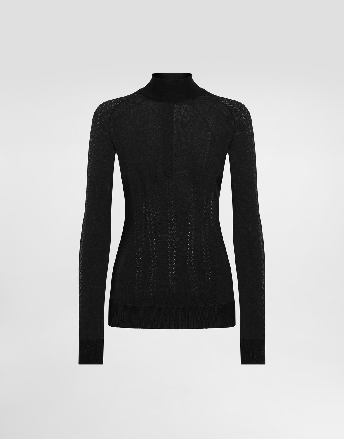 

Шелковый свитер с воротником-стойкой Dolce & Gabbana, черный