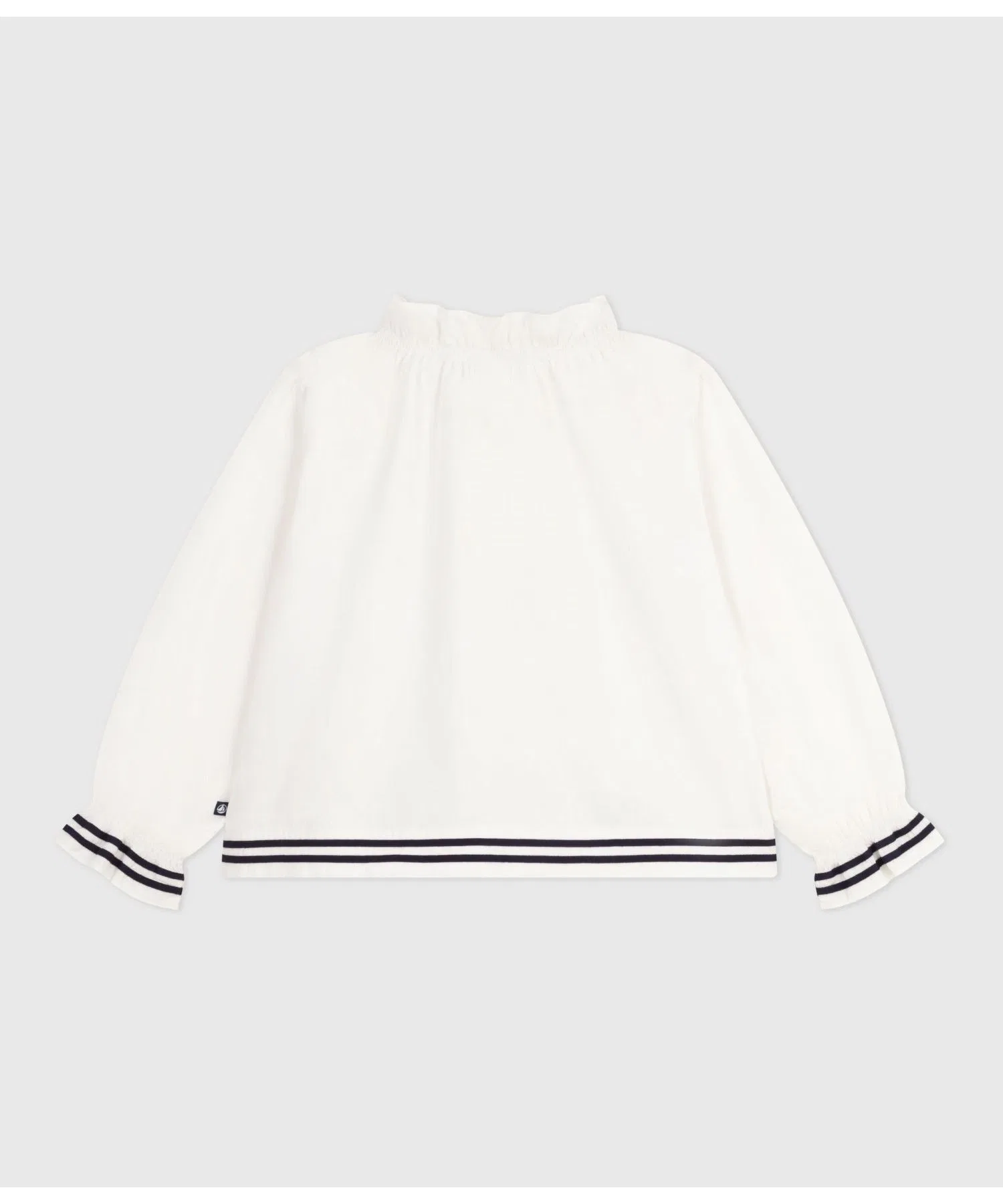 Детская блуза PETIT BATEAU с длинным рукавом и воротником-жабо — фото 2
