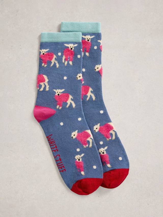 

Пушистые овечьи носки до щиколотки White Stuff, Dark Blue/Multi