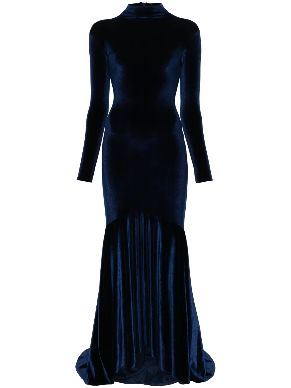 

Бархатное платье с высоким воротником Atu Body Couture, синий