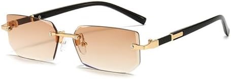 

Солнцезащитные очки без оправы, прямоугольной формы, модные, популярные для женщин и мужчин, маленькие солнцезащитные очки для женщин и мужчин, размер 4, один размер MTZJH, One Color