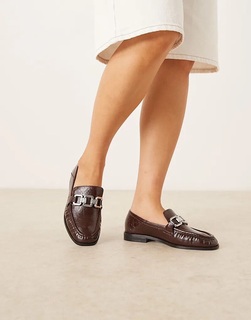 Коричневые лоферы с цепочкой и сборками ASOS DESIGN Melrose — фото 3