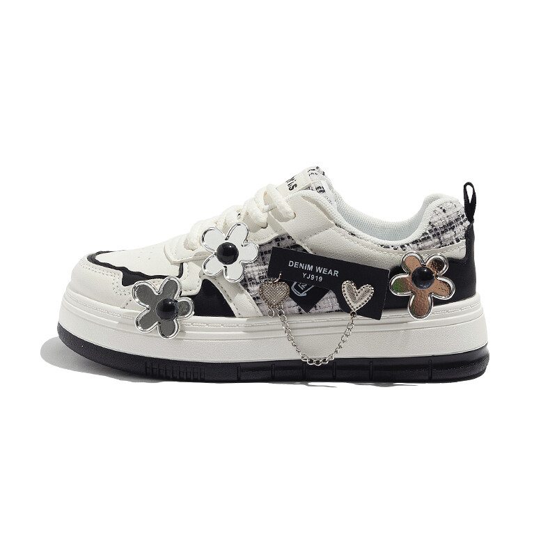 

Кроссовки MEAKKEA Skateboarding Shoes Women's Low-top, бежевый/черный