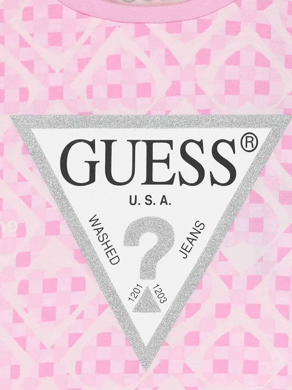 Футболка с узором Guess Kids, розовый — фото 3