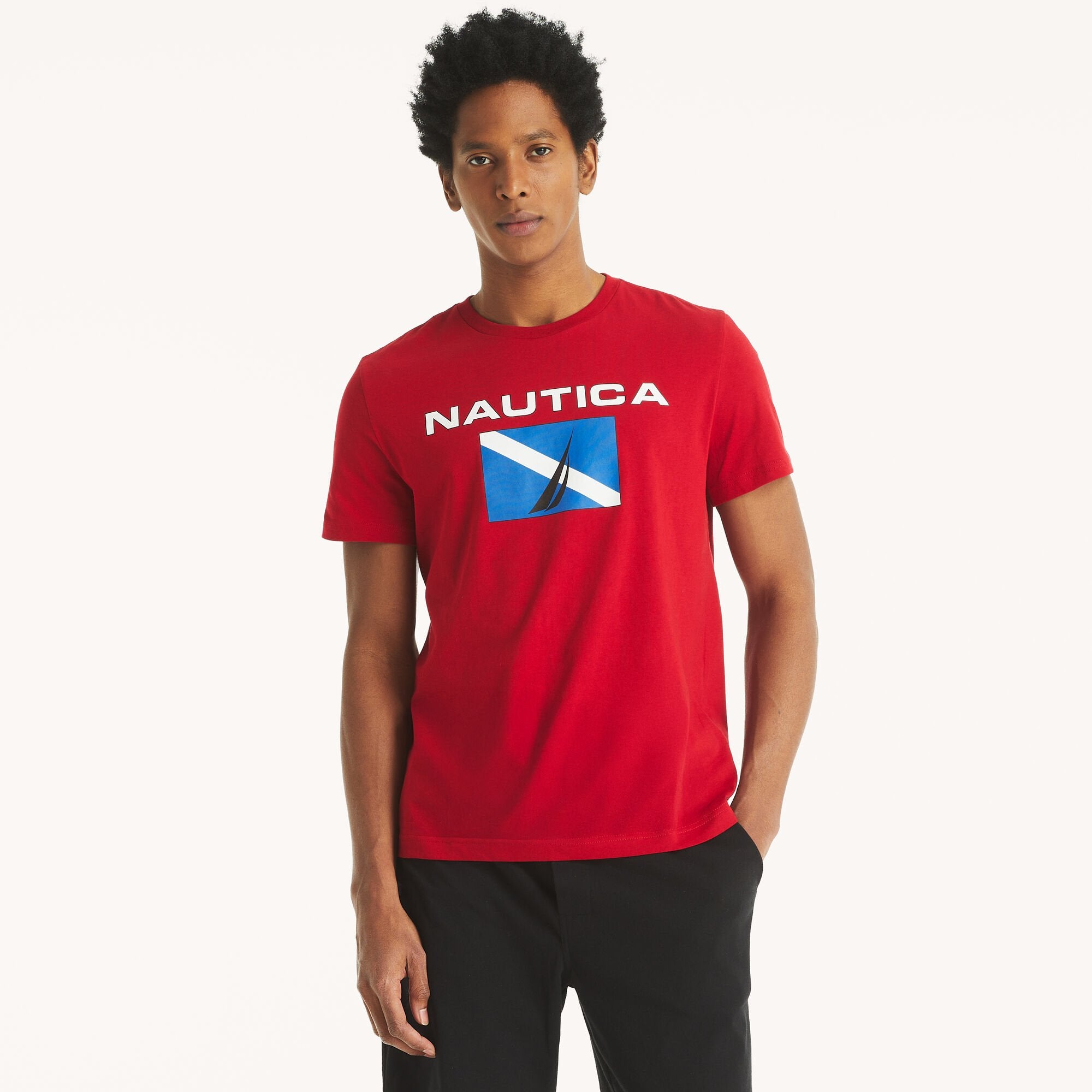 

Футболка мужская с графическим логотипом Nautica, цвет nautica red