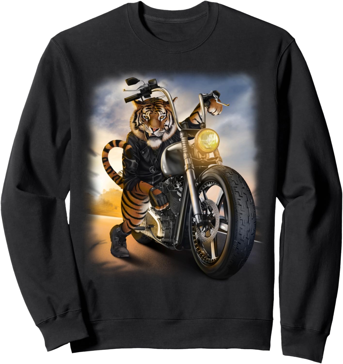 

Толстовка с изображением тигра и мотоциклиста Fox Republic Design, черный
