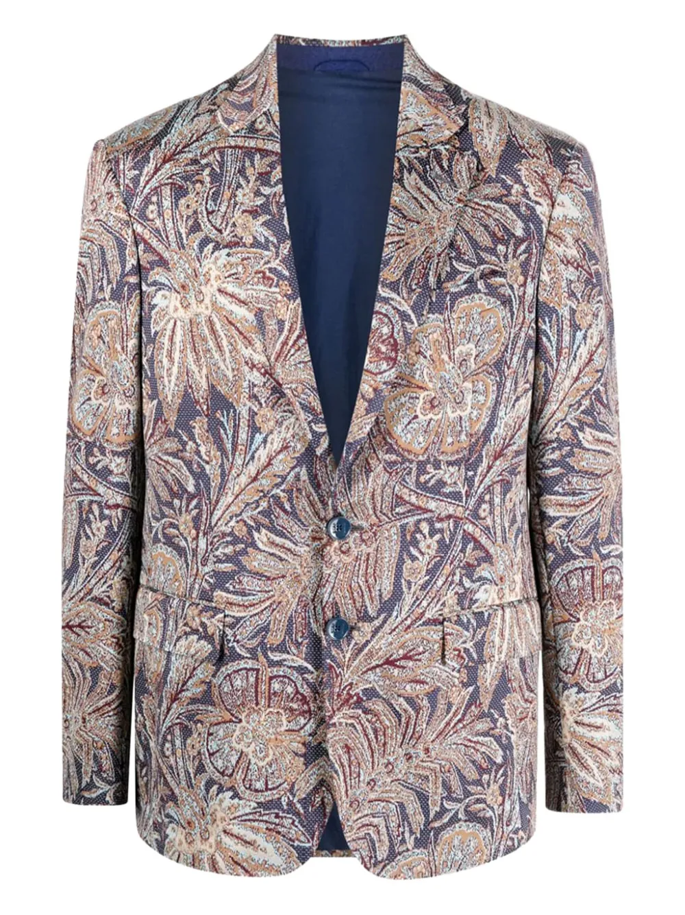

Однобортный блейзер с узором пейсли ETRO, синий