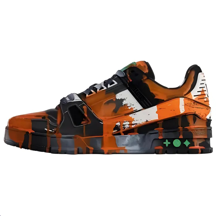 Кроссовки для скейтбординга Low-Top Unisex черные с оранжевым LOUIS VUITTON — фото 2
