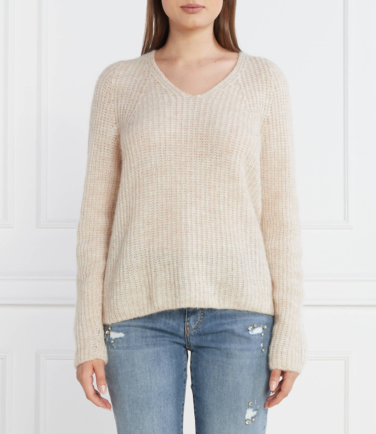 

Свитер из шерсти Marc Cain Regular Fit, бежевый