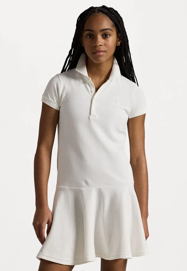 Платье-Поло из эластичной сетки 714y повседневное платье Polo Ralph Lauren, White — фото 2