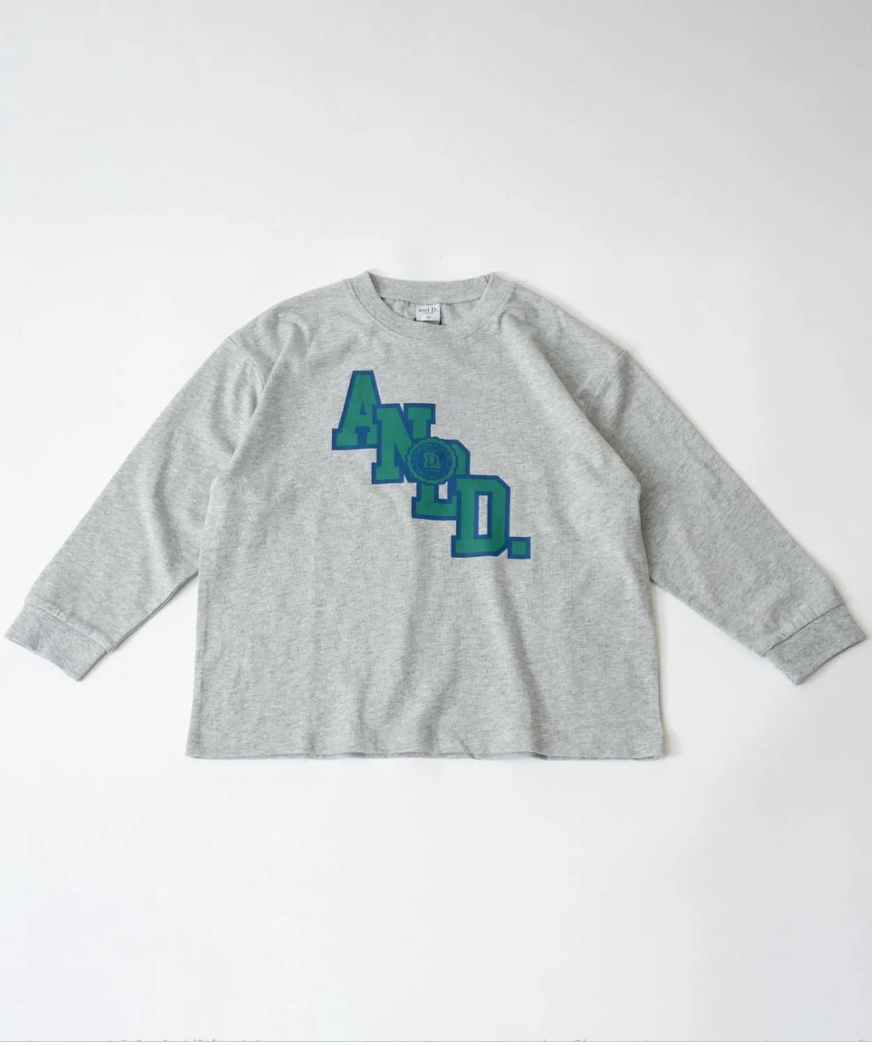 И футболка с логотипом колледжа, широкая и длинная And D.petitmain, Top Gray