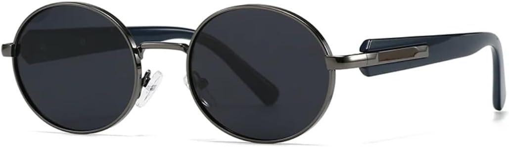 

Солнцезащитные очки с защитой UV400 | Металлические петли, круглая оправа, цветные линзы | Для женщин и мужчин, для занятий спортом на открытом воздухе и вождения DSVIGF, Black