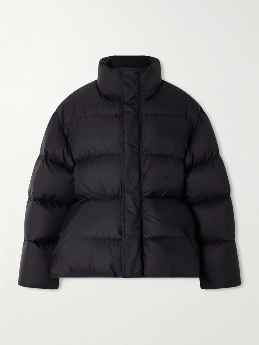 Стеганая пуховая куртка из рипстопа с утеплителем BALENCIAGA, черный
