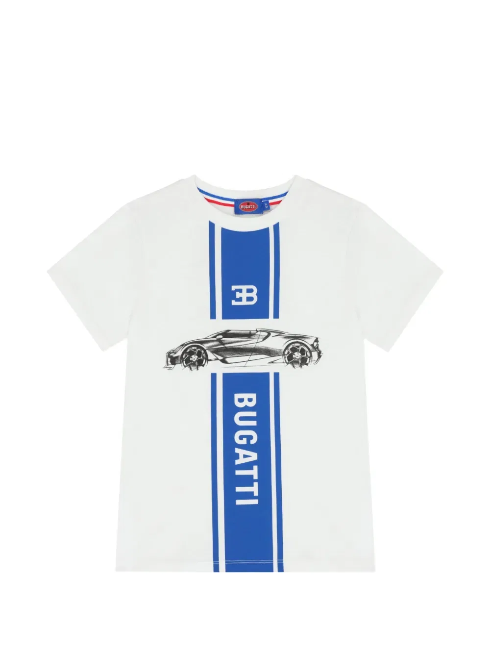 Футболка с изображением автомобиля Bugatti Kids, белый