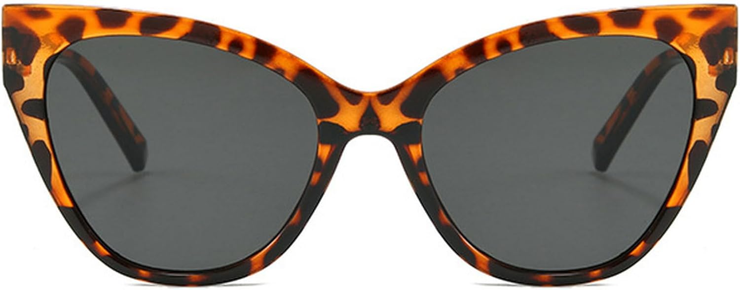 

Винтажные солнцезащитные очки «кошачий глаз» для женщин, дизайнерские ретро-очки в стиле 90-х, большие солнцезащитные очки, модные очки для вождения mincl, Leopard Black