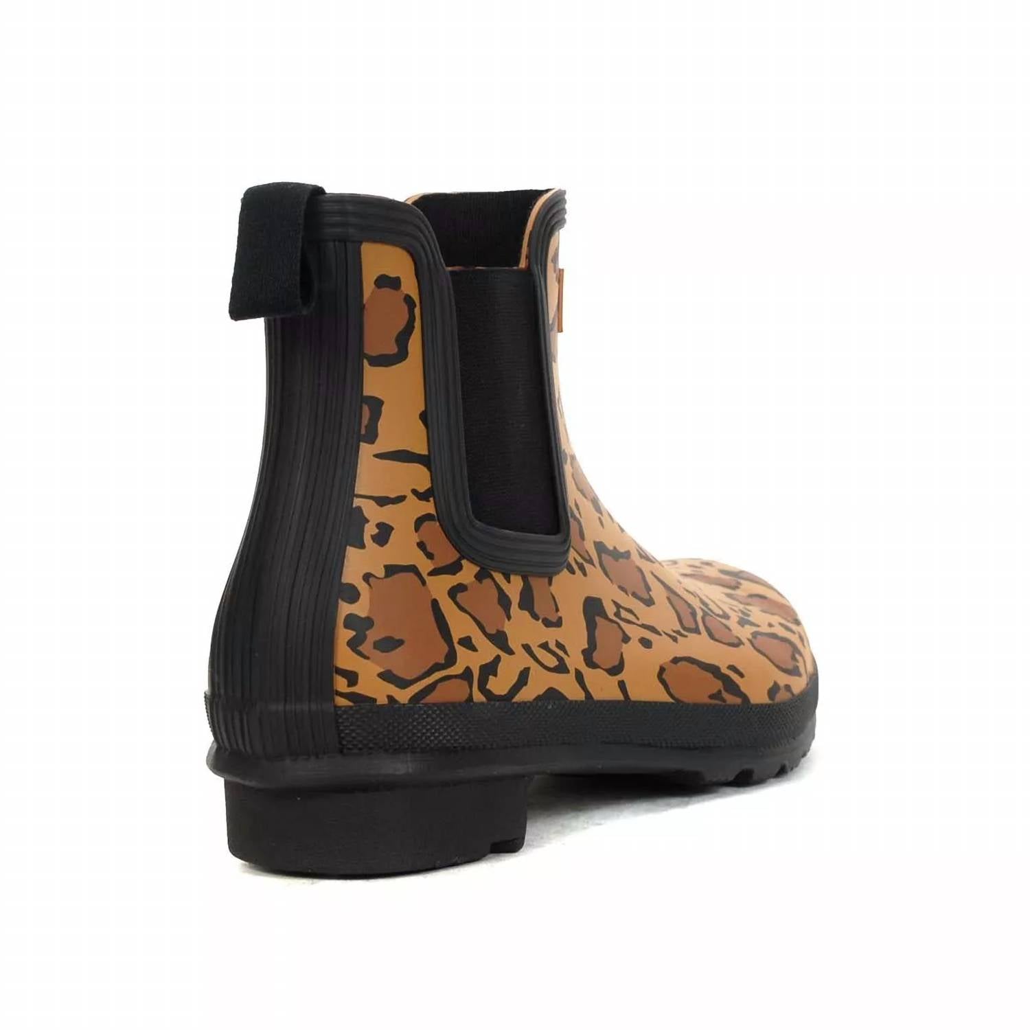 Женские дождевые сапоги Original Chelsea Leopard в цвете насыщенный загар/седло/черный Hunter — фото 3