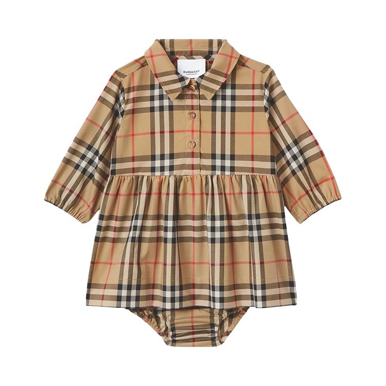 

Платье Burberry Kids Check Bloomer Dress, бежевый