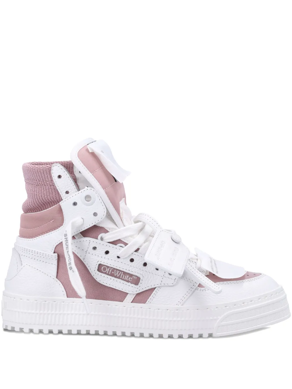 Кожаные высокие кроссовки Court 3.0 OFF-WHITE, розовый
