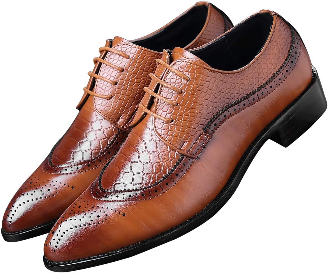 

Мужские оксфорды с крылышками, формальные кожаные туфли для выпускного, свадьбы и торжественных мероприятий Santimon, Tan