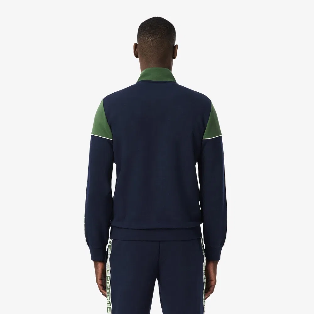 Мужская спортивная куртка Lacoste Lettering Tennis Sweat, тёмно-синий/зелёный, от Lacoste — фото 3