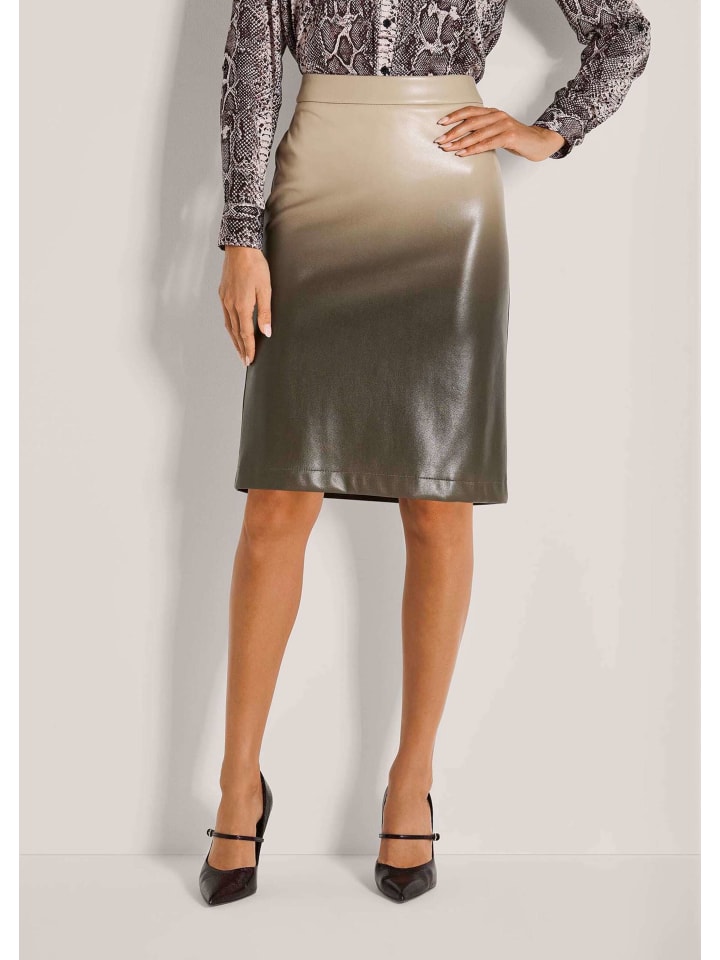 

MADELEINE Элегантная юбка из искусственной кожи бежевого/серого цвета