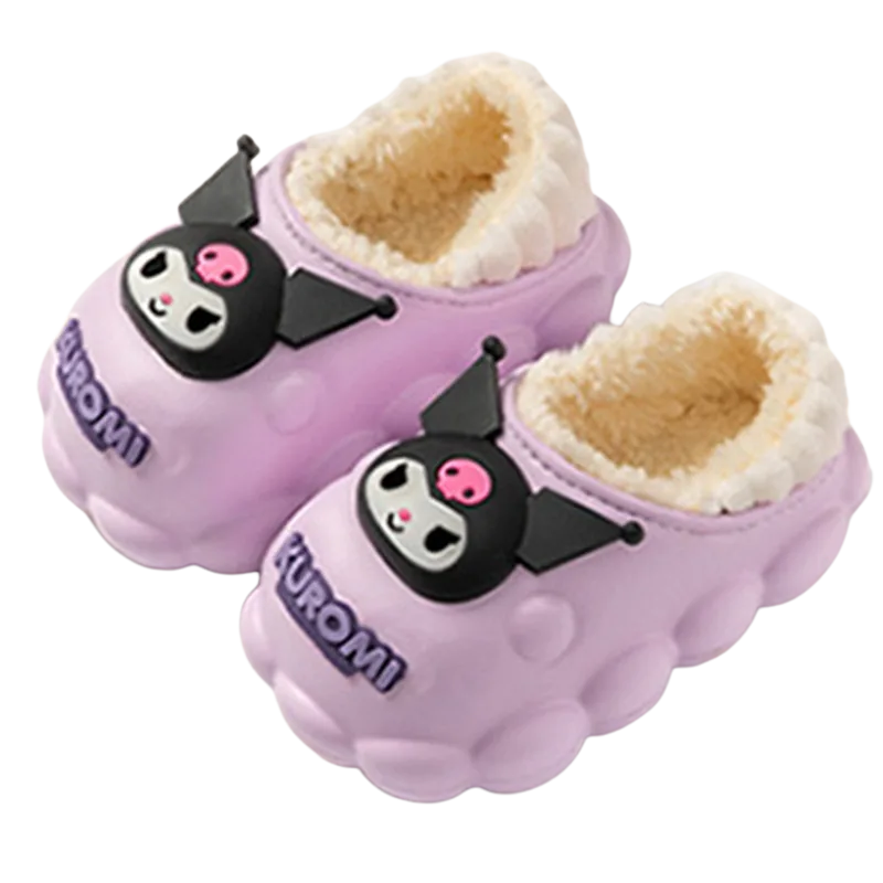 Детские домашние тапочки с противоскользящей подошвой Sanrio, фиолетовый-Kuromi — фото 3