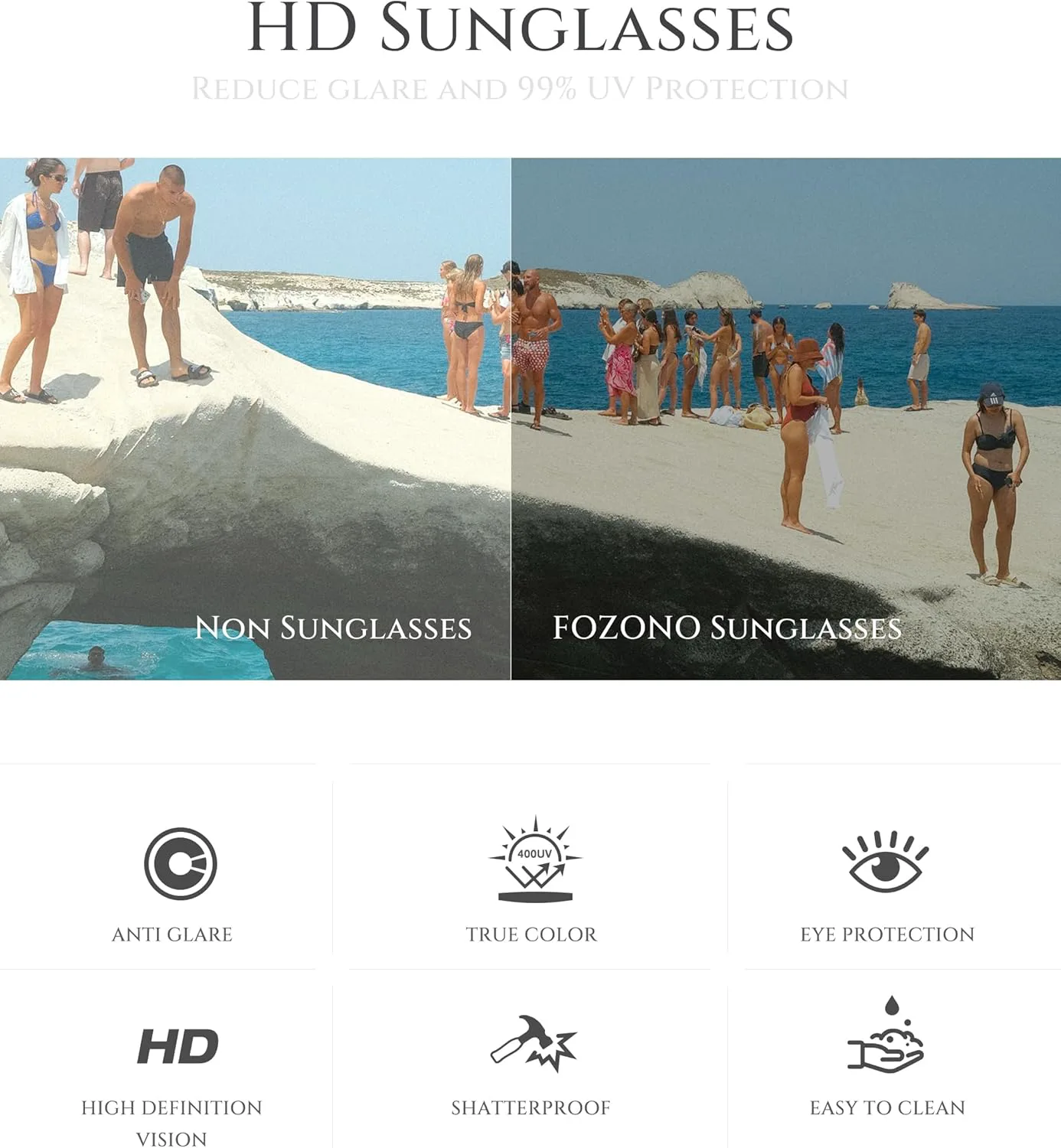 

Узкие квадратные солнцезащитные очки «кошачий глаз» для женщин | Ретро винтажные очки с защитой от УФ-излучения UV400 для вождения Fozono, Brown Frame/Brown Lens