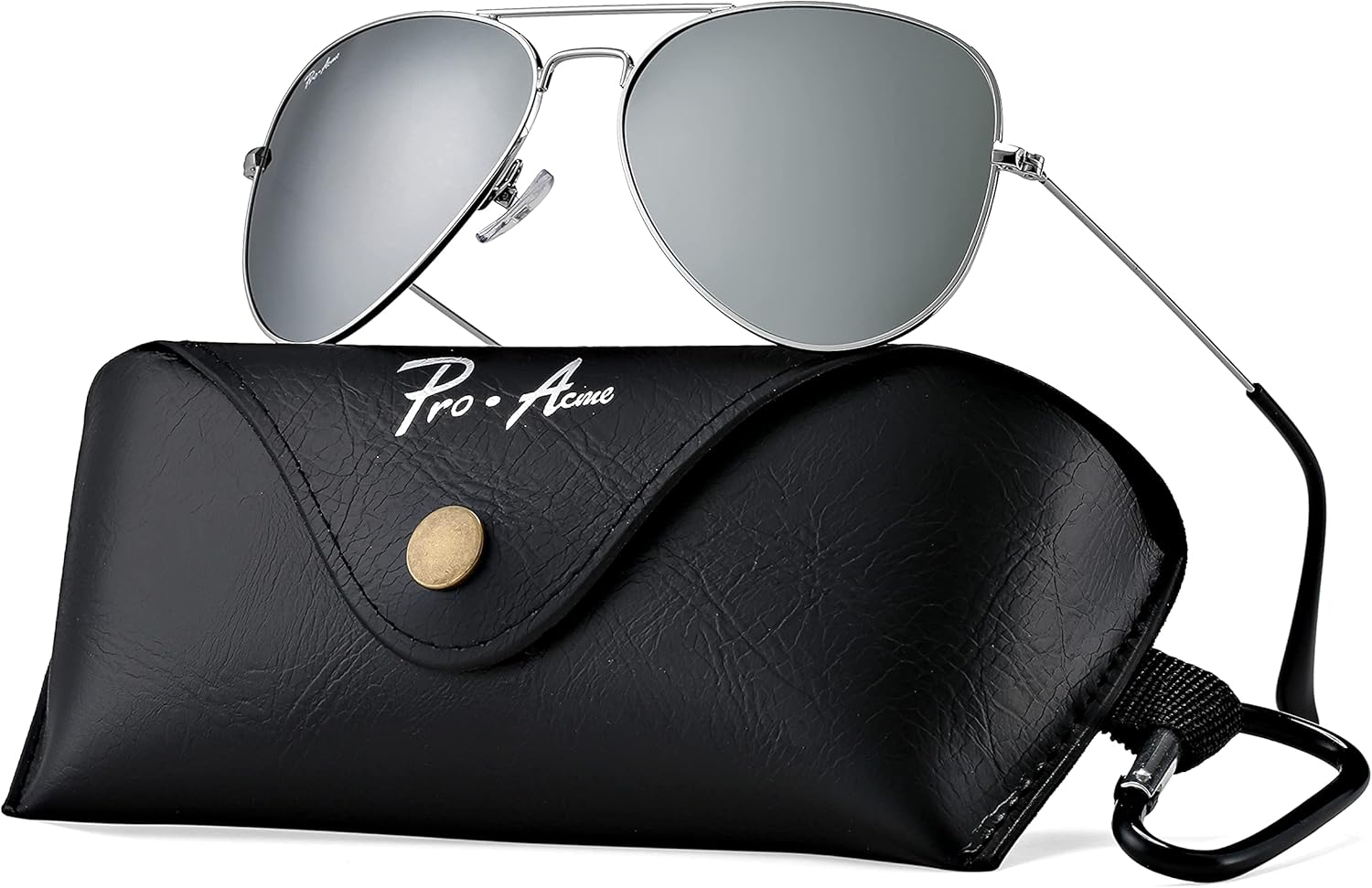 

Поляризованные солнцезащитные очки-авиаторы Pro Acme Classic для женщин и мужчин, легкая металлическая оправа в стиле «пилот», защита от УФ-излучения UV400, ширина линз 58 мм, A | Silver | Silver Mirrored Lens